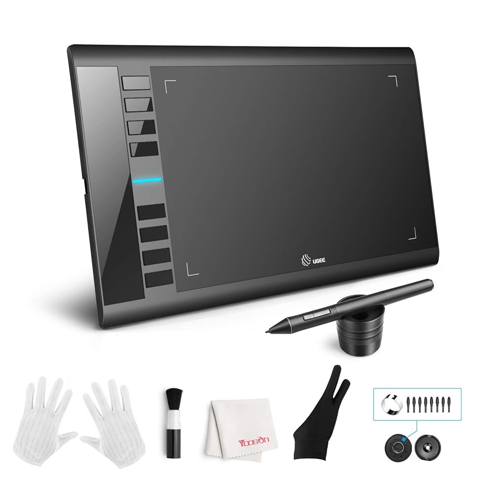 UGEE M708 V3 Drawing Tablet,10x6in 3D Digital Graphics Tablet with 8192 Level Battery-free Tilt Pen,8 Hot Keys,Art Design Creation Tablet for PC with Windows 11/10/8/7,Mac OS...