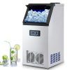 WILPREP Commercial Ice Machine, Industrial Ice Maker Machine, Freestanding Stainless Steel Ice Cube Machine with 10kg Ice Storage Capacity for Bar Home Supermarkets（72.5kg/24h...