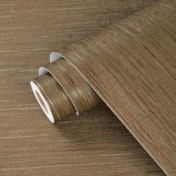 Yullpaper Gold and Brown Wallpaper for Living Room Vintage Sticky Back Plastic Roll Peel and Stick Textured Wallpaper Brown Vinyl Wrap for Furniture Luxury Sticky Back Wallpaper...