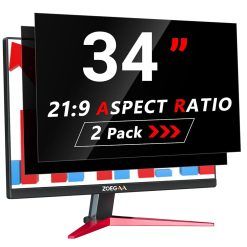 ZOEGAA 2 Pack 34 Inch Privacy Screen Filter for 21 9 Widescreen Computer Monitor Developed&Produced Factory, Removable&Anti Blue Light Privacy Screen 34 for HP Dell Acer Asus...