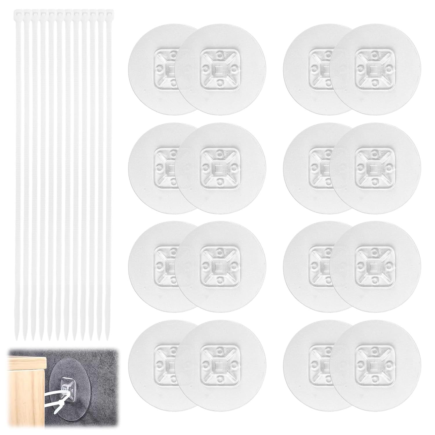 12 Pcs Furniture Straps, No-Drill Furniture Safety Straps Transparent Self-Adhesive Anti Tip Anchors for Child & Pet Proofing, for Bookshelf, Cabinet, Dresser