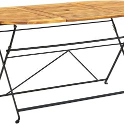 160cm Garden Table for 6 Person Patio Outdoor Table, Outdoor Furniture Garden Dining Table, for Garden, Patio, Dining, BBQ, Party 160x85x74 cm Solid Acacia Wood Oval