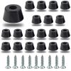 20 PCS Rubber Feet for Furniture YUTOU Round Rubber Furniture Pads with Metal Washers and Screws, Large Hard Anti-Slip Bumpers Pads, Heavy Duty Rubber Feet for Garden Furniture...