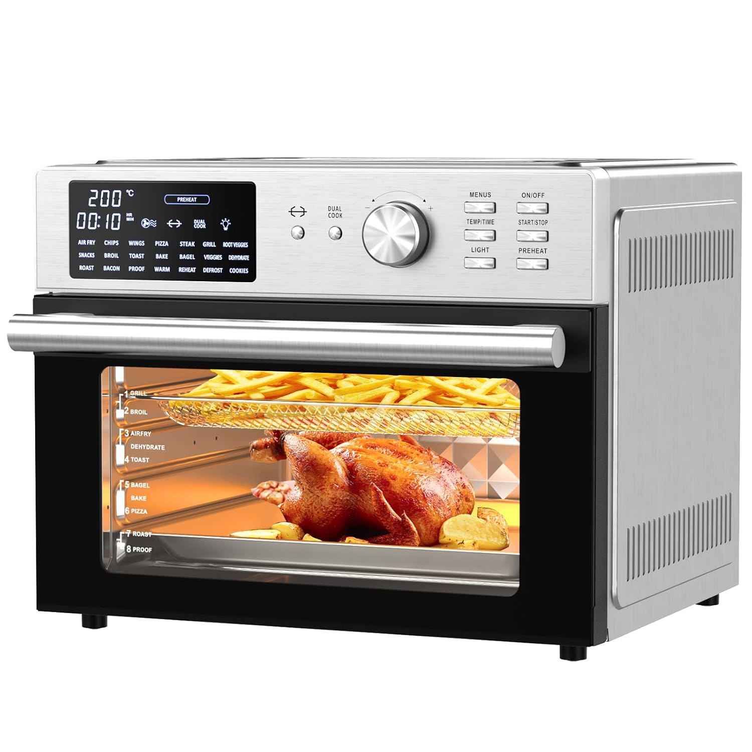 Quest 9L Dual Basket Air Fryer - 2x4.5L Baskets, 11 Presets, LED Touch Control, 2400W