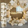 60Pcs Baby Shower Decorations Boxes for Boys Girls,White Transparent Balloon Boxes with 54 Letters(BABY+A-Z),Baby Blocks for Baby Shower,Birthday Party Balloons Backdrop,Gender...