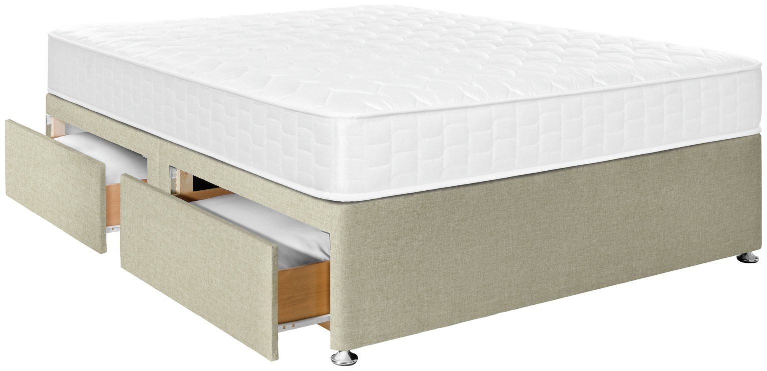 Argos Home Elmdon Double 4 Drawer Divan Bed - Natural