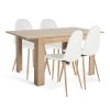 Argos Home Miami Wood Effect Dining Table & 4 White Chairs