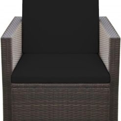 A ATH COLLECTION Rattan Outdoor Seat Cushion Pads Garden Furniture Cushions Chair Padding Patio Water Resistant 2, 3 or 4 Seater Patio Set Sofa Cushions Pads (2 Pc Black Armchair)