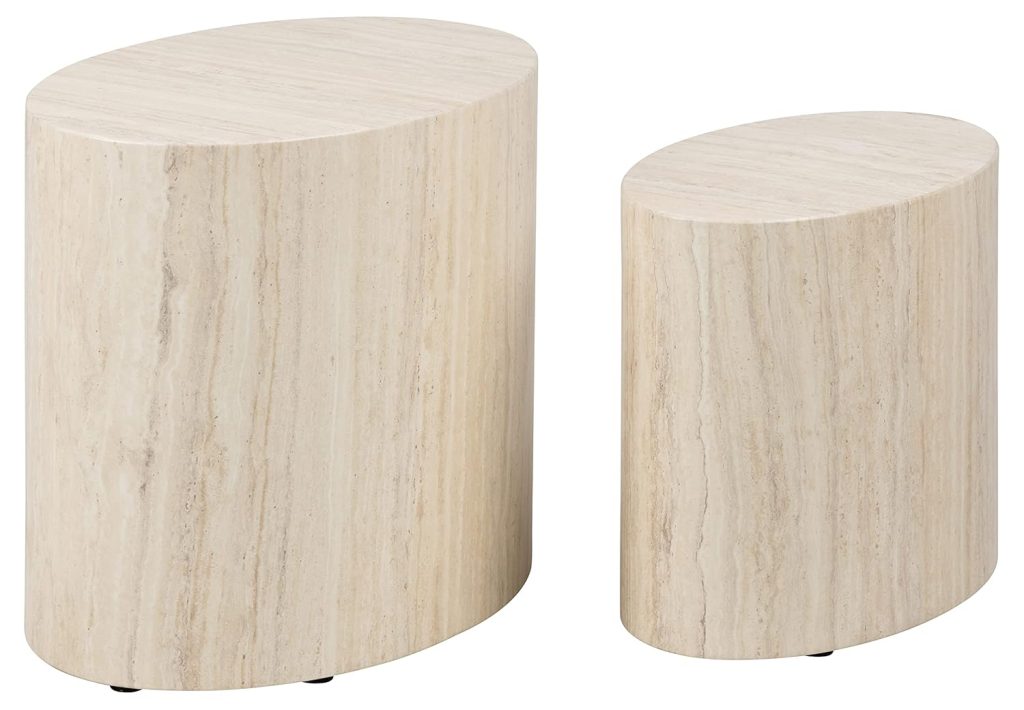 AC Design Furniture Rico Coffee Table Set of 2 in Travertine Look ...