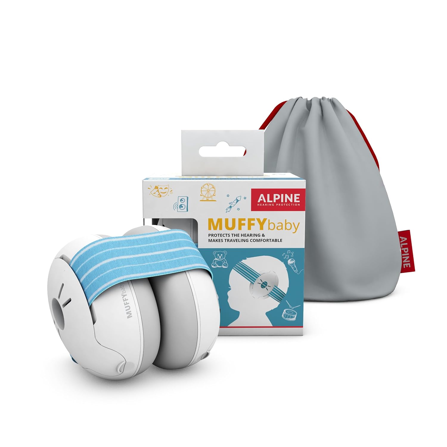 Alpine Muffy Baby Ear Defender for Babies and Toddlers up to 36 Months - CE & UKCA Certified - Noise Reduction Earmuffs - Comfortable Baby Headphones Against Hearing Damage &...