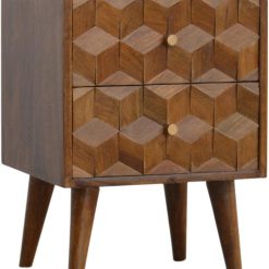 Artisan Furniture Chestnut Cube Curved Bedside