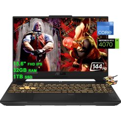 Asus TUF F15 Gaming Laptop 15.6" FHD 144Hz Intel 14-Core i7-12700H (Beat i9-11950H) 32GB RAM 1TB SSD GeForce RTX 4070 8GB Graphic Backlit Thunderbolt 4 USB-C Win11 Grey + HDMI...