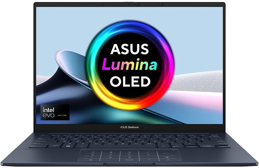 ASUS Zenbook 14X OLED UX3405MA 14.0" 120Hz 3K Touchscreen Laptop (Intel Core Ultra 9-185H, 32GB RAM, 1TB SSD, Backlit Keyboard, Windows 11) Intel EVO Certified, Blue
