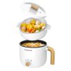 Audecook Electric Hot Pot with Steamer, 1.5L Portable Non-Stick Mini Multifunctional Cooker, Shabu Hot Pot, Electric Skillet with Dual Power Control for Ramen...