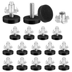 AUTUUCKEE 16 Pcs Adjustable Levelling Feet, M6 Adjustable Feet Thread Height Furniture Levellers with T-Nuts Screw In Adjustable Feet for Furniture Feet for Table Cabinets...