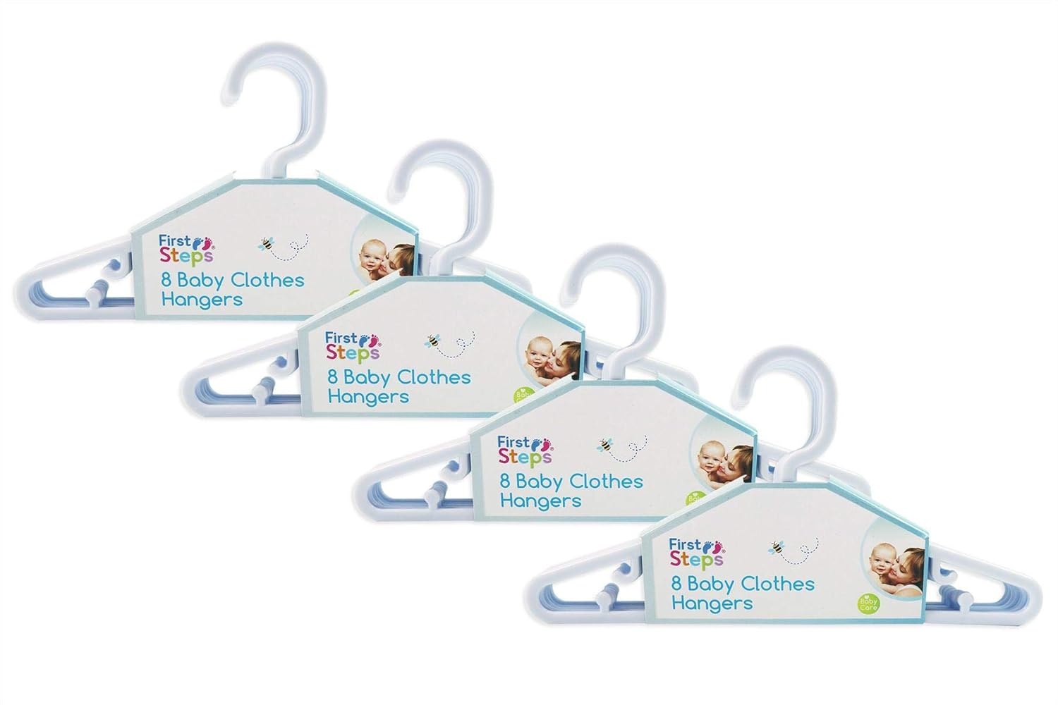 Baby Coat Hangers Small Clothes Hangers First Steps Pack of 32 White