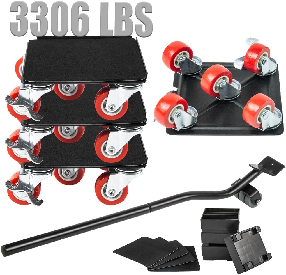 BAUSATZ 1500KG 3306LBS Lifter Furniture Sliders for Hardwood Floors Jack Furniture Dolly Appliance Dolly for Moving Pads Furniture Movers Sliders