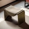 Bench for entryway，Midcentury End of Bed Bench with PU Leather Padded Seat，dining room bench with Leatherette Strap and Metal Legs,Versatile Indoor Furniture,Suitable for...