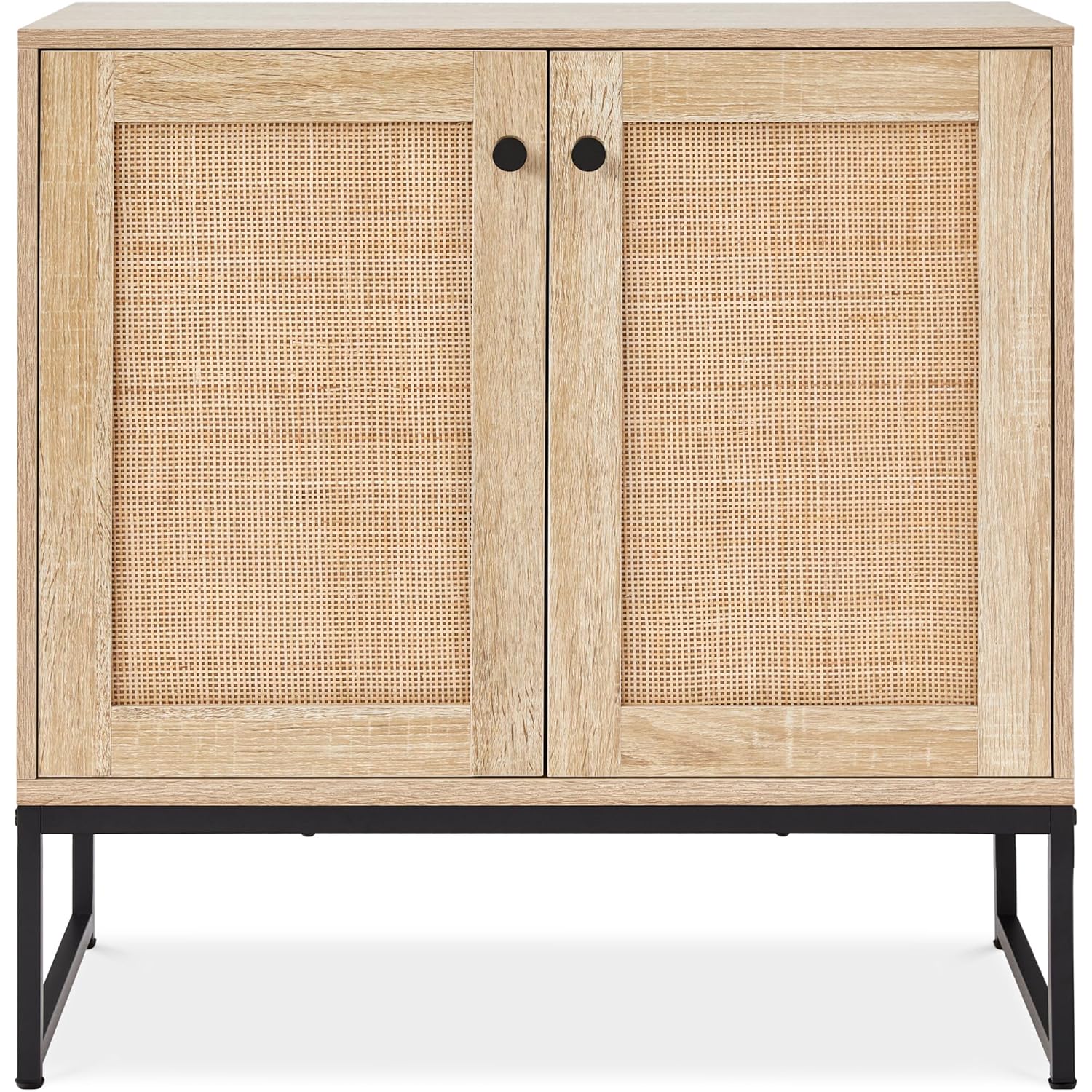 Best Choice Products 2-Door Rattan Storage Cabinet, Accent Furniture, Multifunctional Cupboard for Living Room, Hallway, Kitchen, Sideboard, Buffet Table w/Non-Scratch Foot Pads...