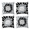Black and Grey Throw Pillow Covers Set of 4 Outdoor Waterproof Pillow Covers Modern Decorative Dahlia Floral Couch Pillowcases for Patio Bedroom Living Room Sofa, 16