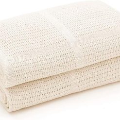 Bloomsbury Mill - Cellular Blankets Baby - Soft 100% Organic Cotton Baby Blanket - Pack of 2 - Baby Essentials For Newborn - Ideal for Cot Bed, Travel, Car Seat, Pram, Moses...