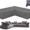 BOSKING Patio Furniture Sectional Couch Cover Grey 420D Oxford Waterproof L Shaped Garden Rattan Corner Sofa Furniture Protector Covers for Outdoor Indoor Veranda