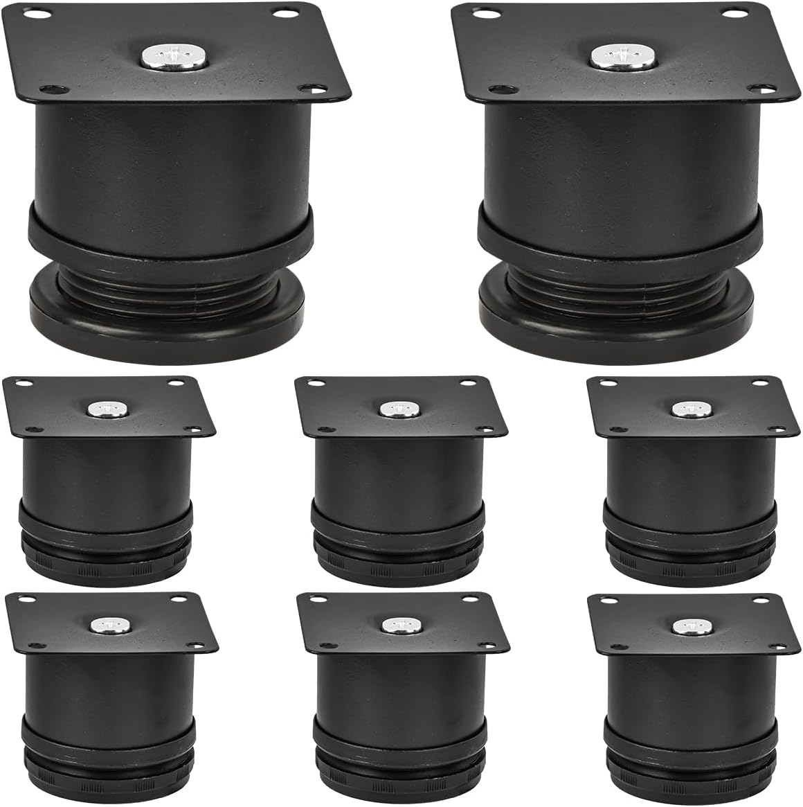 Btowin VCF 2 Inch / 5cm Metal Furniture Legs, 8Pcs Round Adjustable Stainless Steel Furniture Feet DIY Replacement Support Leg for Table Cabinet Kitchen TV Stand Desk