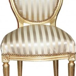 Casa Padrino Baroque Dinner Chair Gold/Gold Mod 2 / Round - Furniture