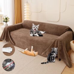 Cat Scratch Furniture Protector - Anti-Slip, Waterproof Sofa Cover to Keep Cats Off, Pet-Friendly Couch Protectors for 3 Cushion Couch, Anti-Scratch Couch Cover for Pets and...