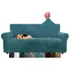 CHELZEN Velvet Couch Covers 3 Seater Thick Stretch Sofa Covers for Dogs Pets Non-Slip Sofa Slipcover Washable Furniture Protector for Living Room (3 Seater, Peacock Blue)