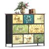 Chest of Drawers Bedroom Furniture with 8 Drawers - Fabric Dresser with Wood Top - Fabric Storage Organizer Unit for Living Room, Bedroom, Closet Easy to Assemble