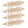 Coloch 4 Pack Wood Applique Onlays for Furniture, 41x 7.5 CM Wood Long Carved Decals DIY Decorative Wood Appliques for Bed, Door, Cabinet, Dresser, Wardrobe, Furniture