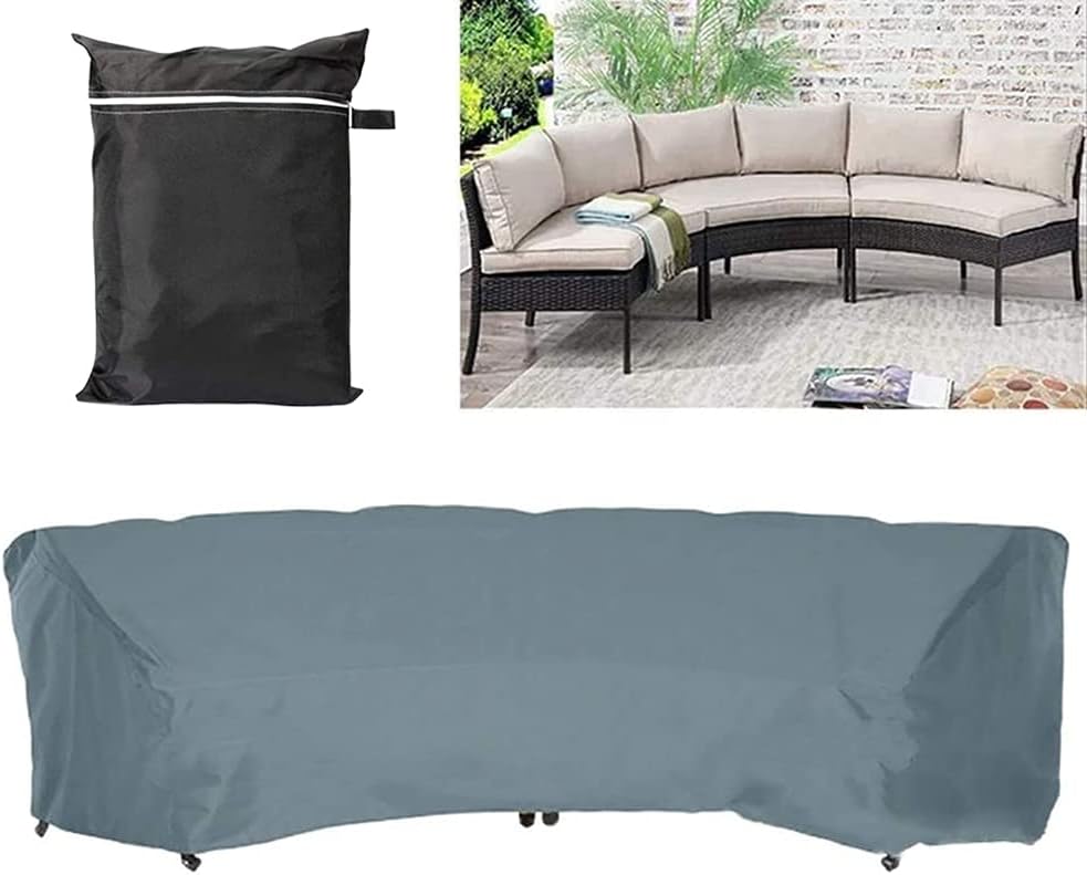 COOSOO Garden Furniture Covers Outdoor Sectional Curved Sofa Protector Covers waterproof for Half-Moon Couch Sets Sofa Furniture Cover Dustproof Windproof Anti-UV...