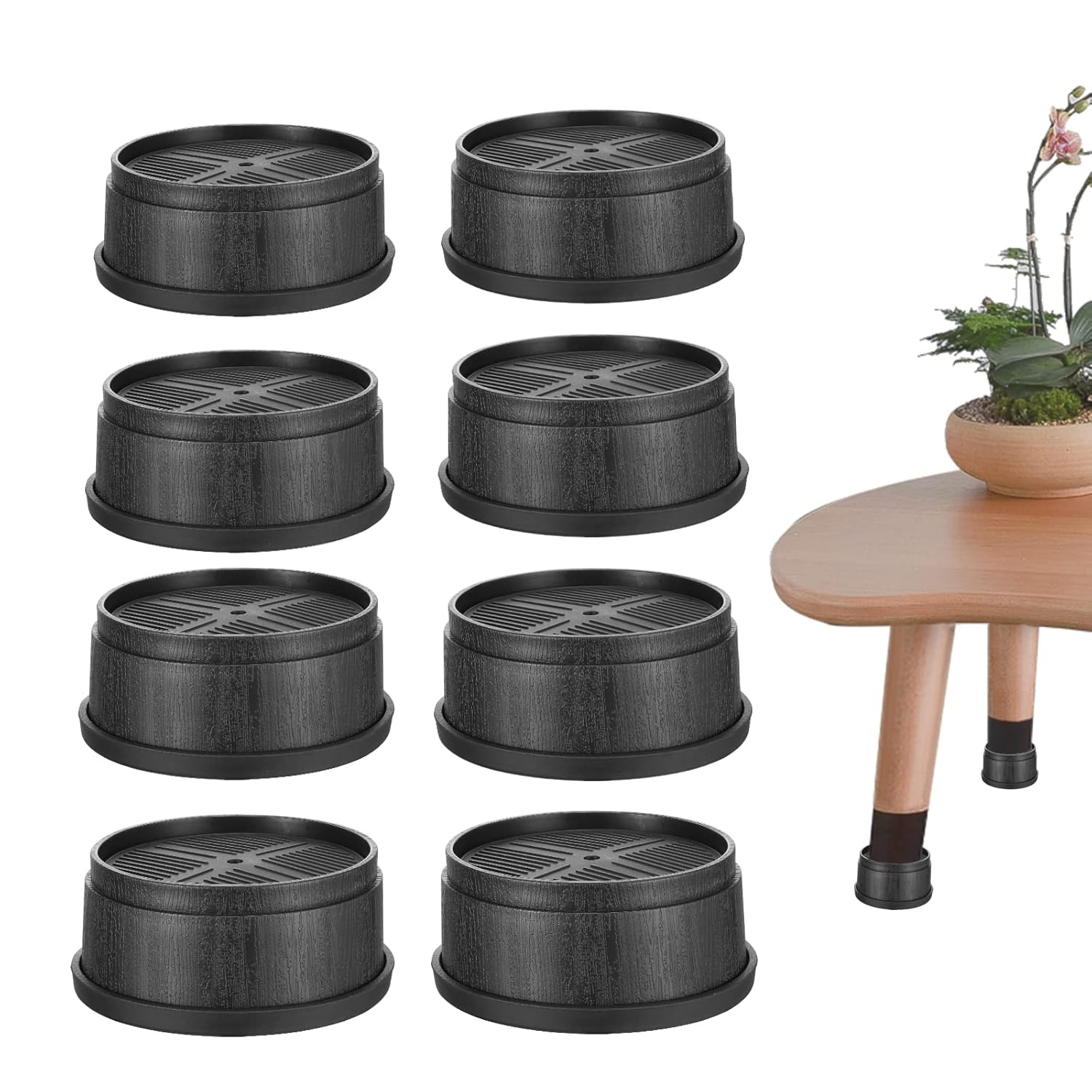 Coptiner 8 PCS Adjustable Furniture Risers Heavy Duty Stackable Bed ...