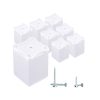 Diforma Set of 8 white furniture feet with adjustable height angular profile: 40 x 40 mm Material: plastic, aluminium, screws included (8.6 cm height)