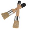 DSLSQD 2 Pack Chalk Paint Brush, Chalk and Wax Paint Brush Chalk Paint Tool for Furniture Reusable Flat and Round Chalked Paint Brush for Folk Art Home Décor Wood Projects...