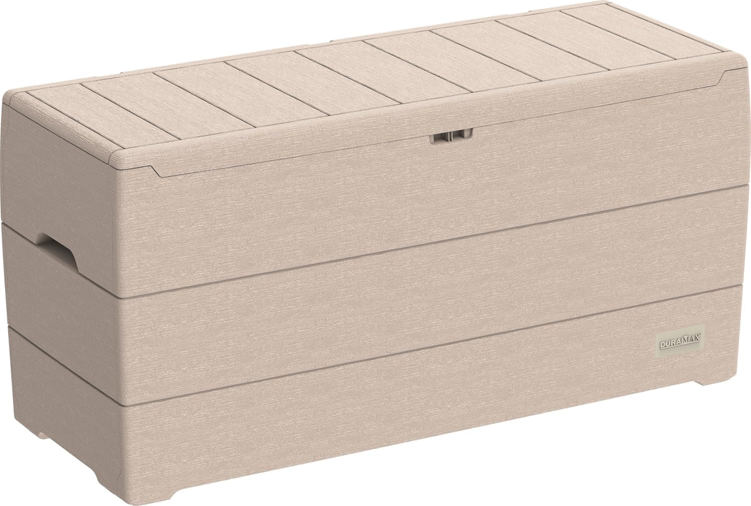 Duramax Cedargrain Durabox 270 Litre/ 71 Gallons plastic storage box, Outdoor Deck Garden Furniture Organizer, Lockable Lid, Plastic Cushion Box with Wheels and Handles, Patio...
