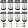 Eidoct 8 Pcs 80mm Adjustable Legs, Stainless Steel Heavy Duty Metal Furniture Feet with 32 Pcs Screws, Stainless Steel Adjustable Feet Kitchen Cupboard Sofa Beds Furniture Legs...