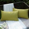 EMEMA Outdoor Cushion Covers Waterproof Decorative 12 x 20 Inch Throw Pillow Covers for Furniture Patio Couch Garden Green Sofa Bed Linen Balcony Outside Cushions 30 x 50 cm Set...