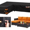 Enzeno Garden L-Shape Furniture Cover Waterproof, 420D Heavy Duty Oxford Fabric Outdoor Rattan Corner Sofa Cover with Waterproof Tape (210 * 260 * 87cm) Black