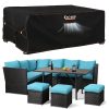 Enzeno Outdoor Garden Furniture Set Covers Waterproof，250X250X90cm Large Garden Furniture Cover ，420D Heavy Duty Patio Furniture Covers for Outside，Windproof,&Anti-UV for Chair...