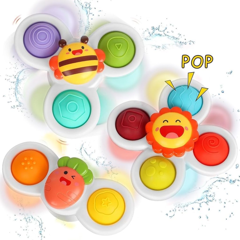 ERMON Suction Cup Spinner Toys, Pack of 3 Spinners for Babies, Baby ...
