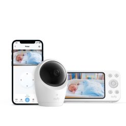eufy Baby Monitor E20 with 2K Camera, Hybrid Wi-Fi and No Wi-Fi Connection, App and Monitor Control, Ultra-Clear Night View, Pan-Tilt, 4× Zoom, Portable Camera with Built-In...