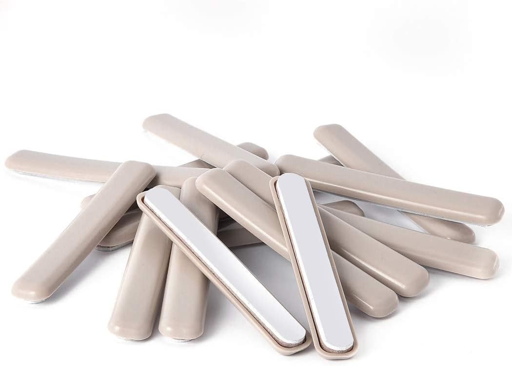 Ezprotekt 16 Pack Self-Stick Furniture Sliders Strip1/2 x 4" Furniture Sliders for Carpet Rectangular Furniture Sliders Furniture Moving Pads Heavy Duty Adhesive Strip Slider...