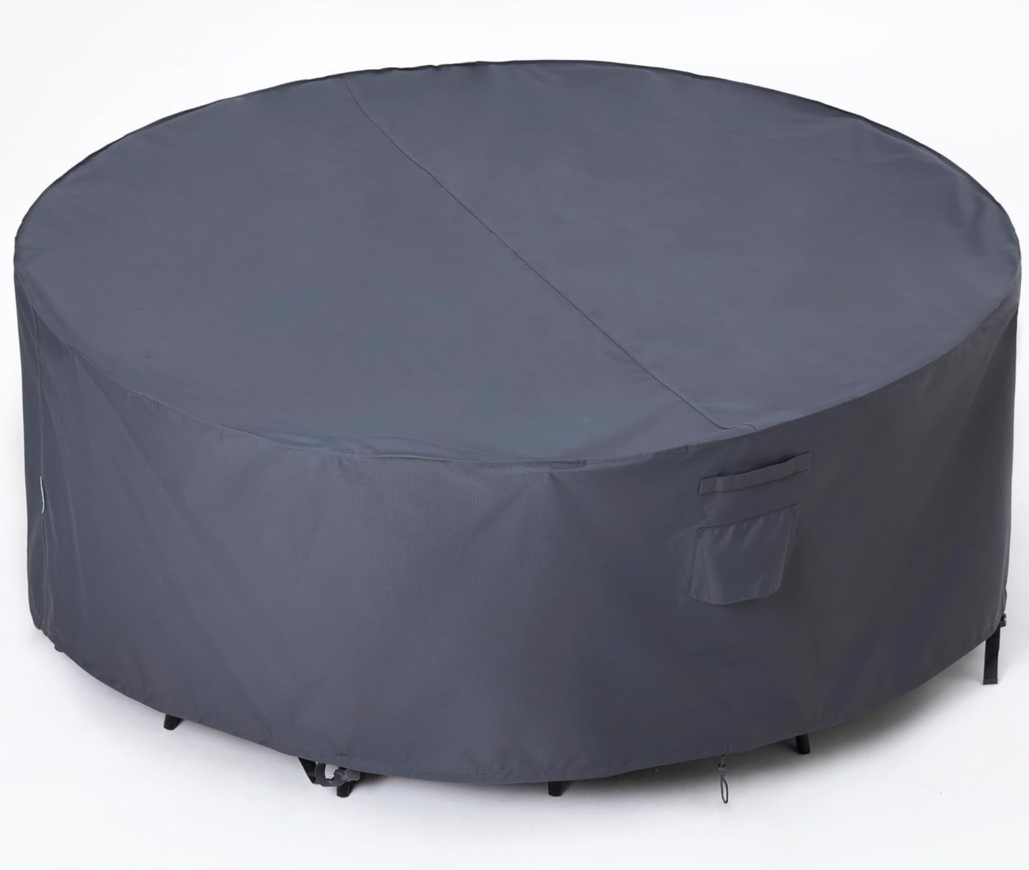 F&J Outdoors Garden Furniture Covers, Waterproof UV Resistant Anti-Fading X-Large Cover for Round Table with Chairs Set, 279.5cm(110 inch) Diameter, Grey