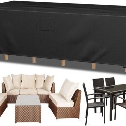 Falflor Garden Furniture Covers Waterproof 180x120x74cm 420D Oxford Fabric Outdoor Patio Table Covers Sofa Cover for Outside