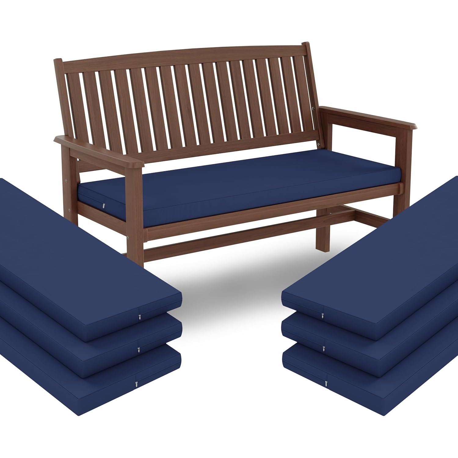 Falflor Outdoor Garden Bench Cushion 3 Seater Long Bench Chair Cushion Pad Non Slip Bench Chair Cushion Pad Porch Swing Cushion with Ties Long Bench Seat Pad for Rattan Sofa...