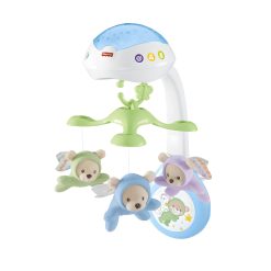 Fisher-Price Butterfly Dreams 3-In-1 Projection Mobile - Soothing Baby Sleep Aid with 3 Audio Modes and Plush Bears, Musical Cot Mobile, Tabletop Projector and Stroller Toy,...