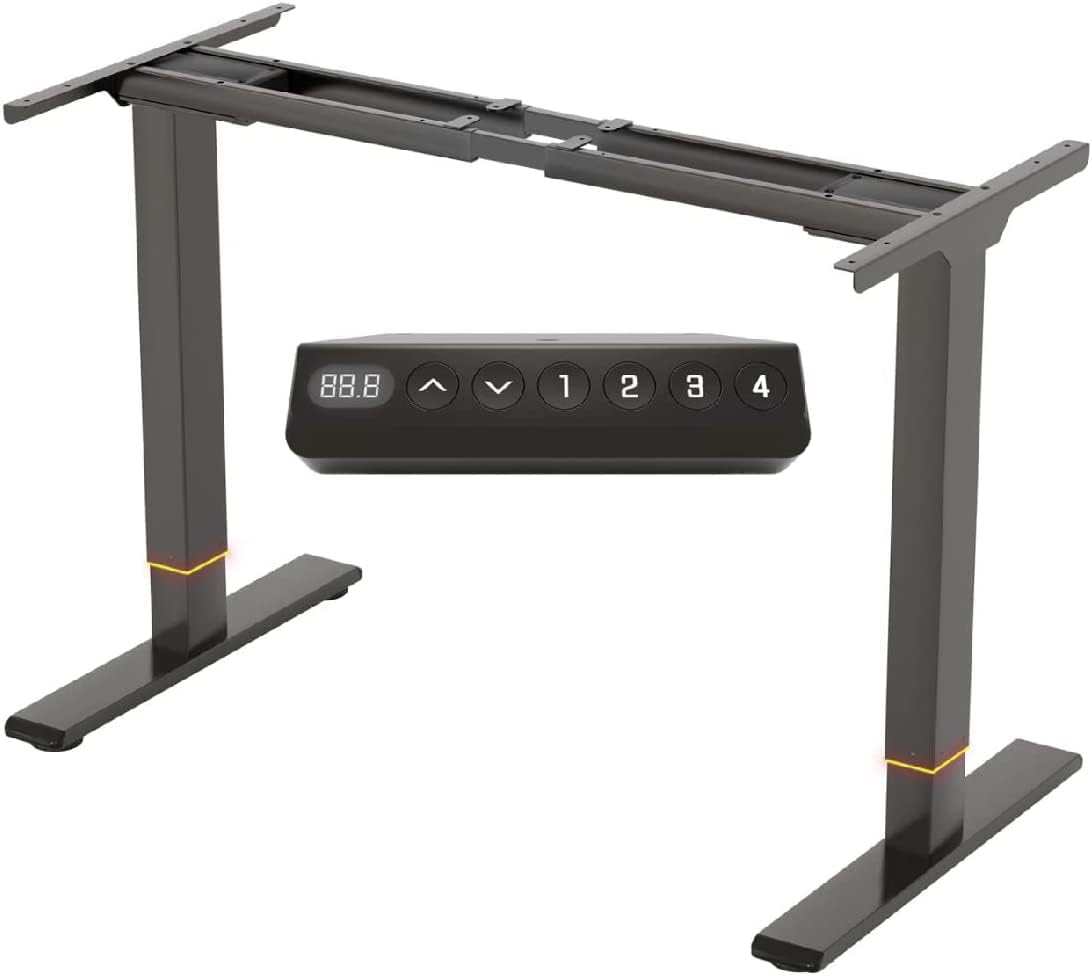FLEXISPOT Dual Motors,Sit Height Electric Adjustable Standing Desk with Memory Smart Pannel EB2 Series (Black Frame Only), Steel