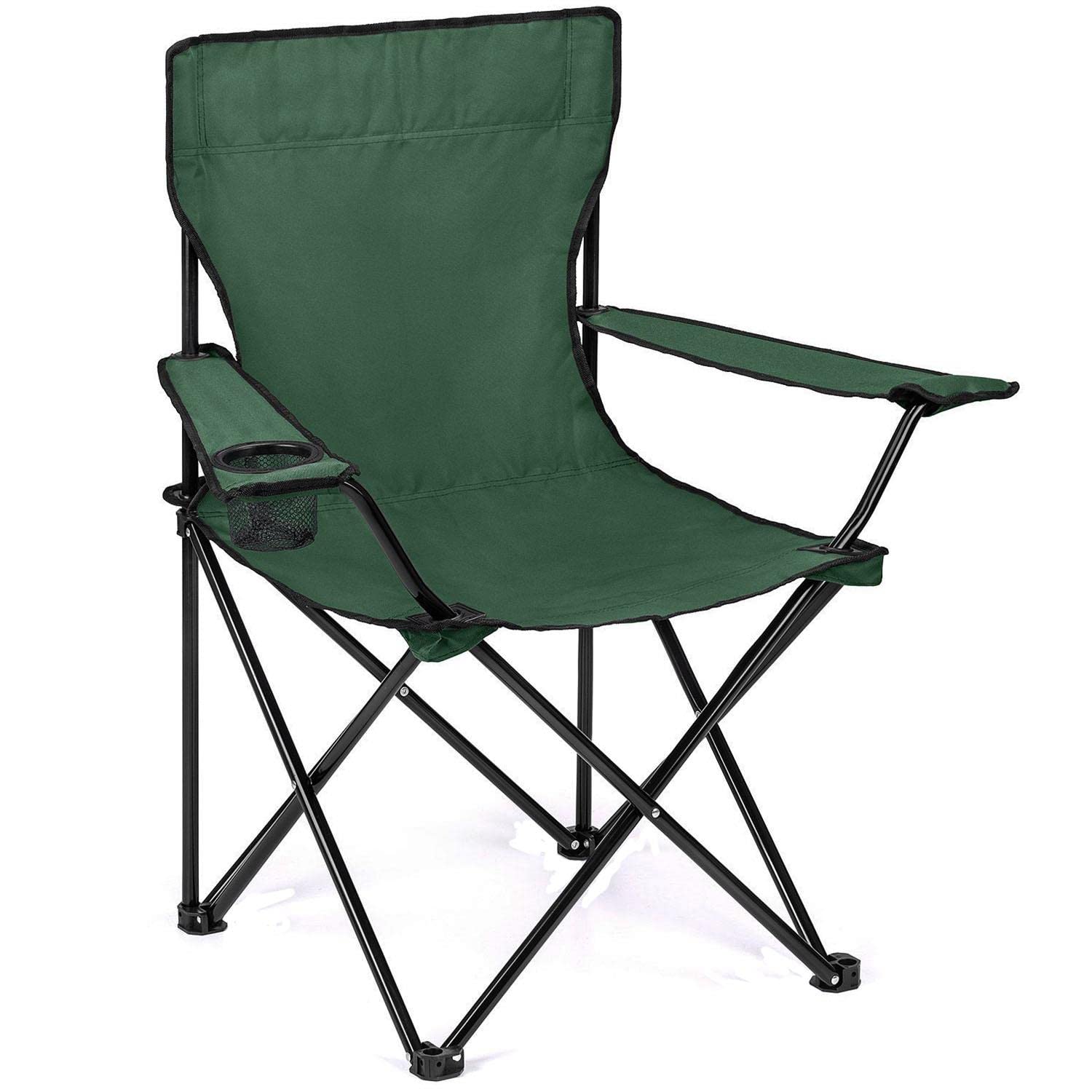 Folding Camping Chairs With Armrest and Cup Holder Lightweight Outdoor Patio Garden Beach Chair Portable Comfortable Seat for Camping Fishing Parties Travel Picnic Barbecue with...